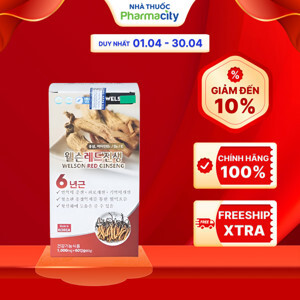 Viên hồng sâm bồi bổ sức khỏe Welson Red Ginseng, Hộp 60 viên