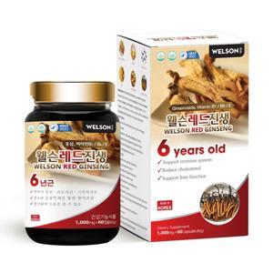 Viên hồng sâm bồi bổ sức khỏe Welson Red Ginseng, Hộp 60 viên