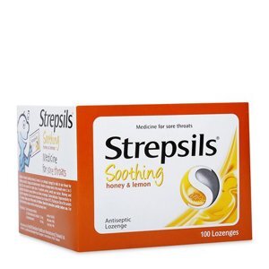 Viên ngậm kháng khuẩn, giảm ho hương chanh mật ong Strepsils Honey Lemon (50 gói x 2 viên/hộp)