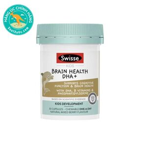 Viên nhai bổ sung cho trẻ DHA Swisse Kids Bain Health DHA+ 30 viên