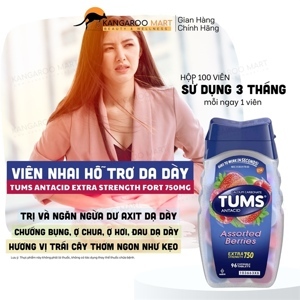 Viên nhai chống ợ chua, rối loạn tiêu hóa Tums ultra strength 1000mg, 265 viên của Mỹ