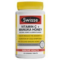 Viên nhai tăng miễn dịch Swisse Ultiboost Vitamin C + Manuka Honey 120 viên