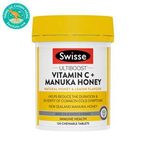 Viên nhai tăng miễn dịch Swisse Ultiboost Vitamin C + Manuka Honey 120 viên