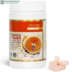 Viên nhai Vitatree Vitamin C 1000 mg with Zinc 100 viên