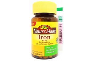 Viên uống bổ sung Sắt Nature Made 65mg 180 viên