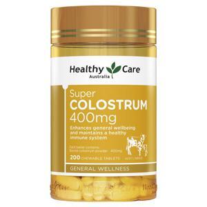 Viên sữa bò non Healthy Care Super Colostrum 400mg 200 Chewable tabletss