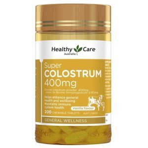 Viên sữa bò non Healthy Care Super Colostrum 400mg 200 Chewable tabletss