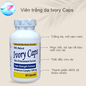 Viên Trắng Da Trị Nám Số 1 Của Mỹ Ivory Caps (1500mg x 60 Viên)