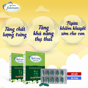Viên uống Avisure Folimom - giúp tăng khả năng thụ thai cho nữ giới (30 Viên)