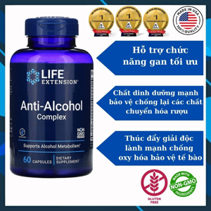 Viên uống bổ gan Life Extension Anti-Alcohol Antioxidants 100 viên