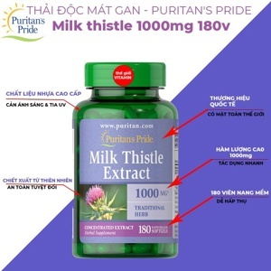 Viên uống bổ gan Milk Thistle Extract Puritan’s Pride - 1000mg, 180 viên