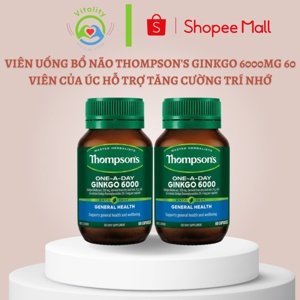 Viên uống bổ não hỗ trợ tuần hoàn não Thompson’s Ginkgo - 6000mg