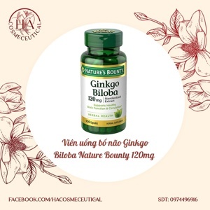 Viên uống bổ não Nature's Bounty Ginkgo Biloba 120mg