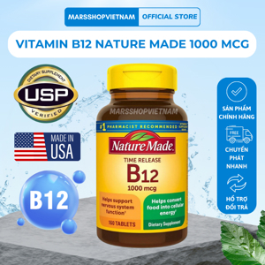 Viên Uống Bổ Sung Nature Made Vitamin B12 1000mg