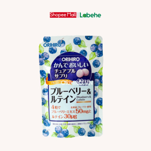 Viên uống bổ sung Blueberry và Lutein Orihiro dạng túi 120 viên