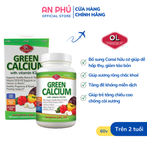 Viên uống bổ sung canxi hữu cơ Olympian Labs Green Calcium