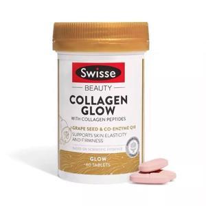 Viên uống bổ sung collagen Swisse Beauty Collagen Glow With Collagen Peptides 60 viên