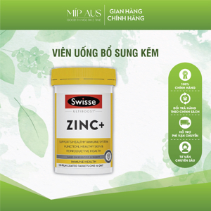 Viên uống bổ sung kẽm Swisse Ultiboost Zinc+ 60 viên