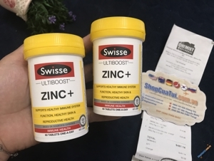 Viên uống bổ sung kẽm Swisse Ultiboost Zinc+ 60 viên