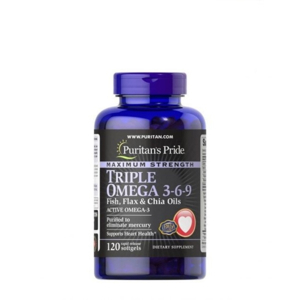 Viên uống bổ sung Omega chăm sóc tim mạch Puritan's Pride Triple Omega 3-6-9 - 120 viên