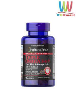 Viên uống bổ sung Omega chăm sóc tim mạch Puritan's Pride Triple Omega 3-6-9 - 120 viên