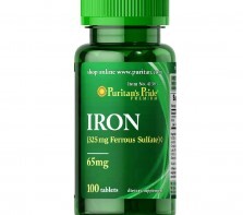 Viên uống bổ sung sắt Puritan's Pride Ferrous Sulfate 65mg Iron 100 viên