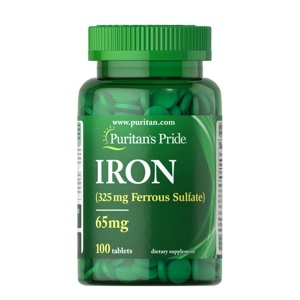 Viên uống bổ sung sắt Puritan's Pride Ferrous Sulfate 65mg Iron 100 viên