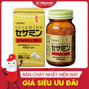 Viên uống bổ sung Sesamin và Squalene hỗ trợ tim mạch Orihiro 60 viên