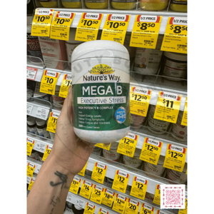 Viên uống bổ sung vitamin B Nature’s Way Mega B 200 viên