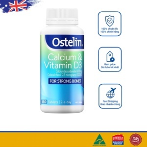 Viên uống bổ sung Vitamin D & Calcium Ostelin 130 viên