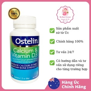 Viên uống bổ sung Vitamin D & Calcium Ostelin 130 viên