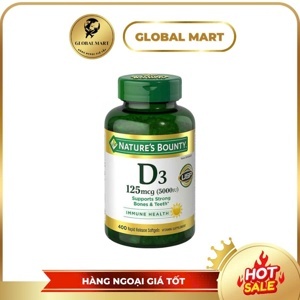 Viên uống bổ sung Vitamin D3-5000IU Nature’s Bounty 400 viên