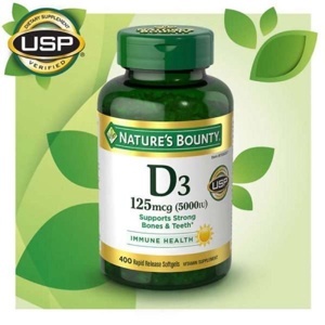 Viên uống bổ sung Vitamin D3-5000IU Nature’s Bounty 400 viên