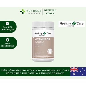 Viên uống bổ sung Vitamin D3 Healthy Care Vitamin D3 1000IU 250 viên