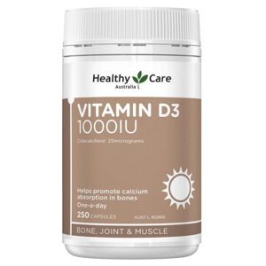 Viên uống bổ sung Vitamin D3 Healthy Care Vitamin D3 1000IU 250 viên