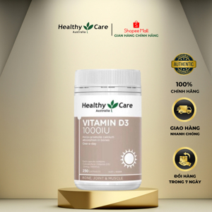 Viên uống bổ sung Vitamin D3 Healthy Care Vitamin D3 1000IU 250 viên