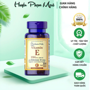 Viên uống bổ sung Vitamin E-400 iu Puritan's Pride with Selenium 50 mcg 100 viên của Mỹ