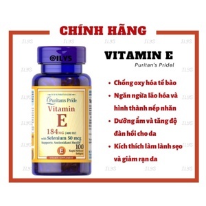 Viên uống bổ sung Vitamin E-400 iu Puritan's Pride with Selenium 50 mcg 100 viên của Mỹ