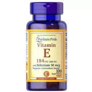 Viên uống bổ sung Vitamin E-400 iu Puritan's Pride with Selenium 50 mcg 100 viên của Mỹ