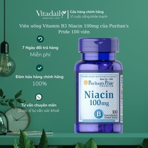 Viên uống bổ sung Vitamin PP Puritan's Pride Niacin 100mg 100 viên