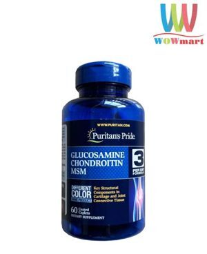 Viên uống bổ xương khớp Puritan’s Pride Double Strength Glucosamine Chondroitin & MSM 60 viên