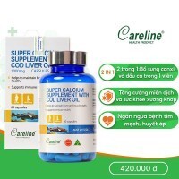 Viên Uống Canxi Bổ Sung Dầu Gan Cá Careline Super Calcium Supplement With Cod Liver Oil 1000mg 60 Viên