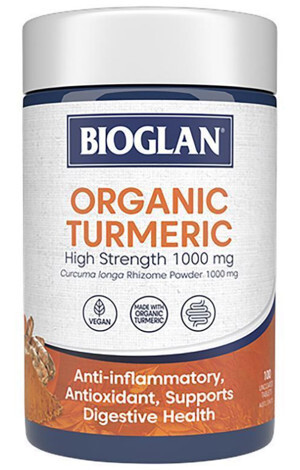 Viên uống chiết xuất nghệ Bioglan Superfoods Organic Turmeric 1000mg 100 viên