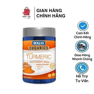 Viên uống chiết xuất nghệ Bioglan Superfoods Organic Turmeric 1000mg 100 viên