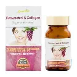 Viên uống chống lão hóa Jpanwell Resveratrol & Collagen hộp 120 viên