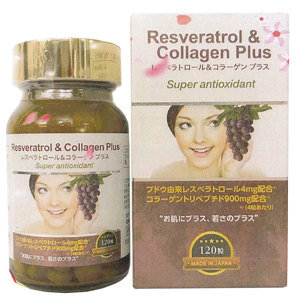 Viên uống chống lão hóa Jpanwell Resveratrol & Collagen hộp 120 viên