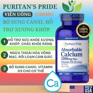 Viên uống chống loãng xương và run cơ ở người lớn tuổi Absorbable Calcium 1200mg plus D3 100 viên