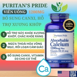 Viên uống chống loãng xương và run cơ ở người lớn tuổi Absorbable Calcium 1200mg plus D3 100 viên