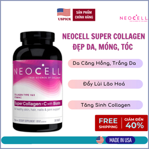 Viên uống Collagen + C BIOTIN 360 viên Neocell của Mỹ - Collagen C tuýp 1 & 3 mẫu mới