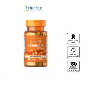 Viên uống đẹp da hỗ trợ đông máu Puritan's Pride Vitamin K 100mcg 100 viên